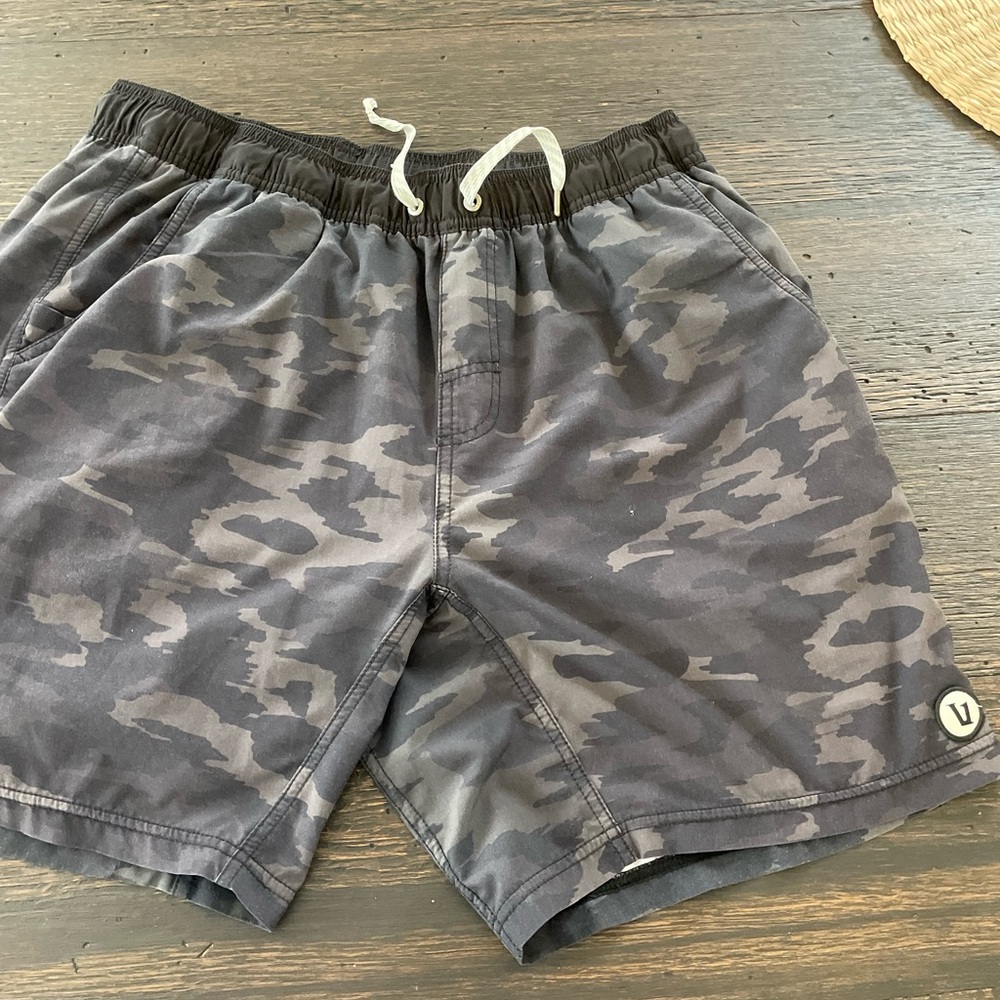 Vuori Gray Camo Athletic Shorts